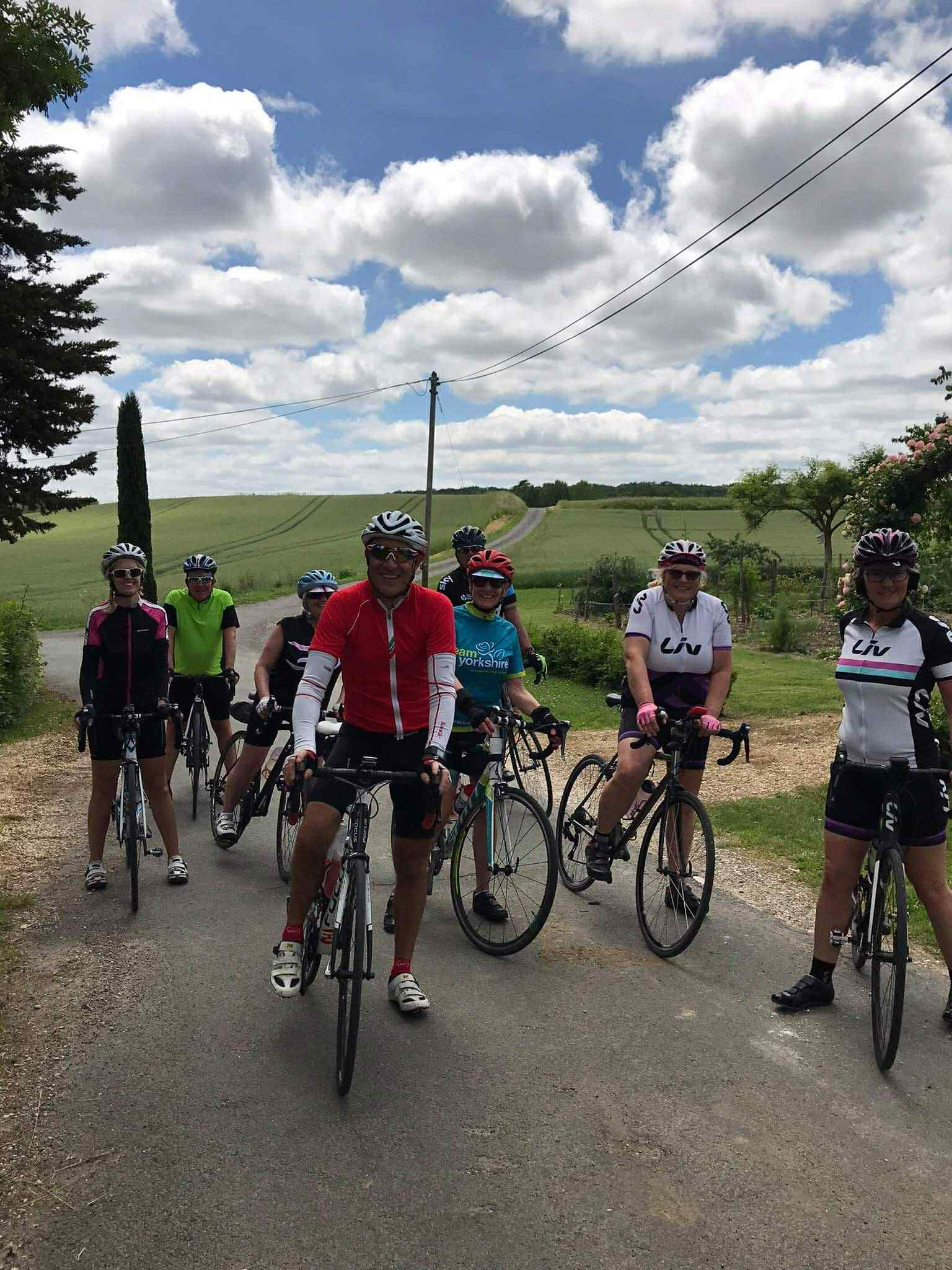An image of a small group of cyclists.